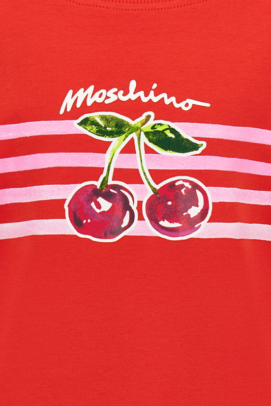 MOSCHINO GIRLS RED CHERRY DRESS HDV0HS