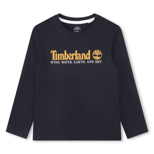 Timberland Boys Navy Longsleeved Organic T Shirt