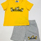 MOSCHINO T SHIRT & SHORTS SET YELLOW MZG00M