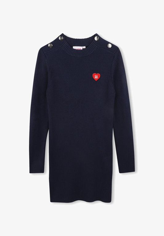 HUGO GIRLS NAVY DRESS G01280