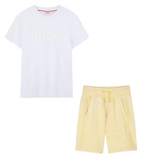 HUGO JERSEY SHORT & TEE SET YELLOW