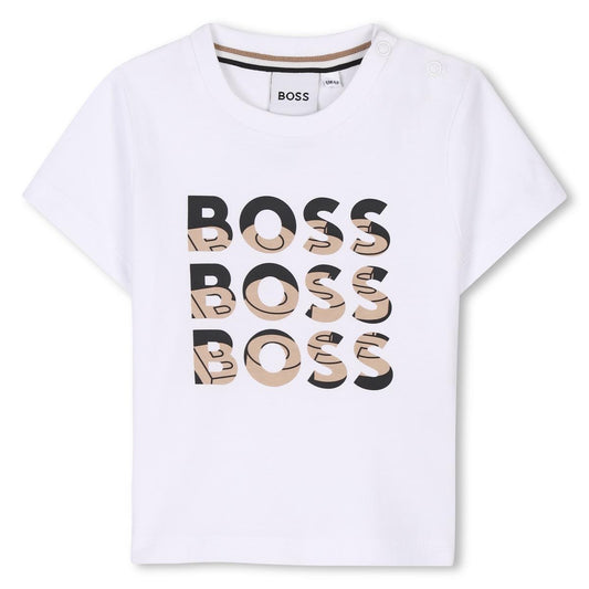 BOSS BOY BABY/TODDLER WHITE T SHIRT J52113