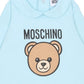 MOSCHINO BABY SKY BLUE BABYGROW WITH GIFT BOX MUY09O