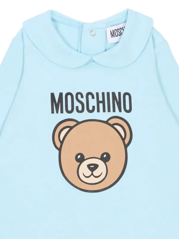 MOSCHINO BABY SKY BLUE BABYGROW WITH GIFT BOX MUY09O