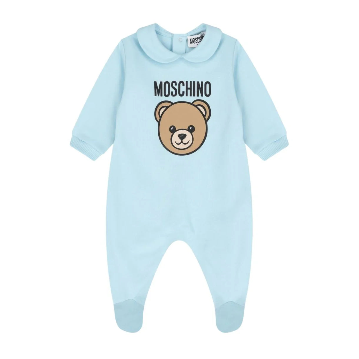 MOSCHINO BABY SKY BLUE BABYGROW WITH GIFT BOX MUY09O