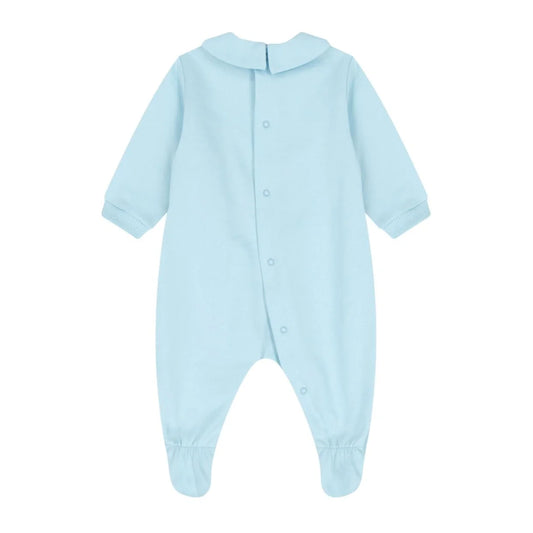 MOSCHINO BABY SKY BLUE BABYGROW WITH GIFT BOX MUY09O