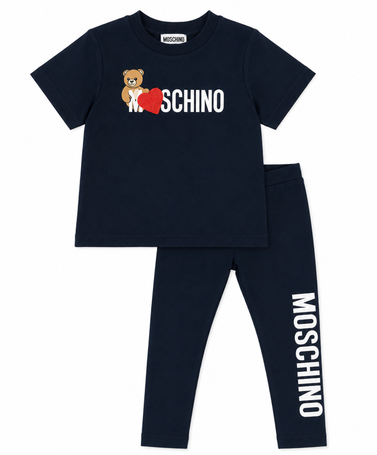MOSCHINO BLACK MAXI T SHIRT & LEGGINGS SET H1M060/HDP07D