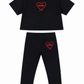MOSCHINO BLACK RED HEART LEGGINGS SET HDM078/HDP07C