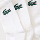 LACOSTE 3 PACK CREW SOCKS IN WHITE B46599