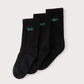LACOSTE 3 PACK CREW SOCKS IN BLACK B46599