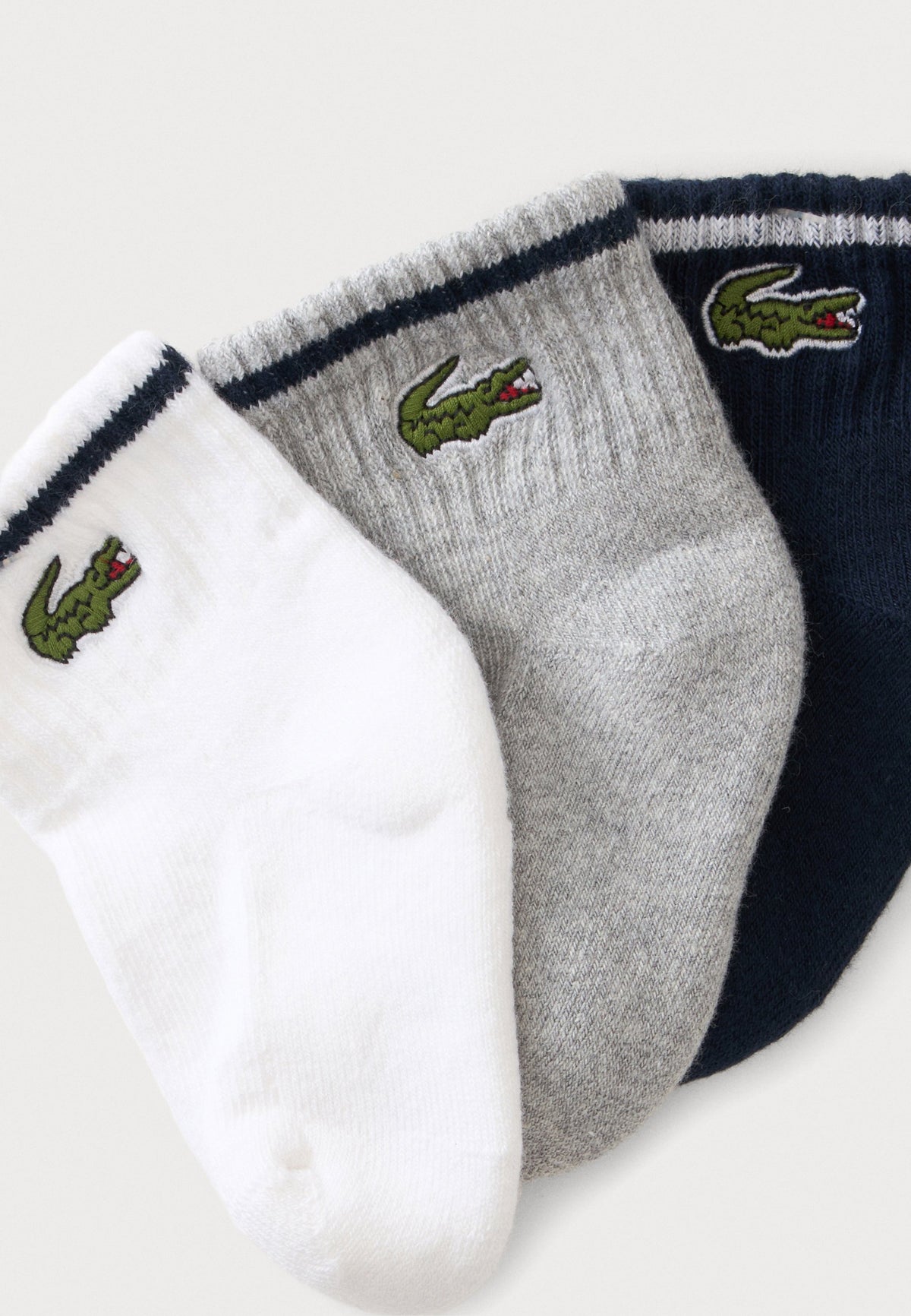 LACOSTE 3 PACK INFANT CROC ANKLE SOCKS N46584
