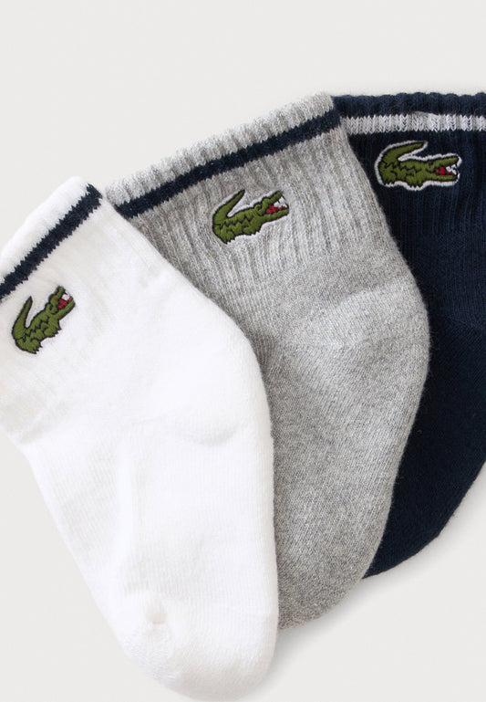 LACOSTE 3 PACK INFANT CROC ANKLE SOCKS N46584