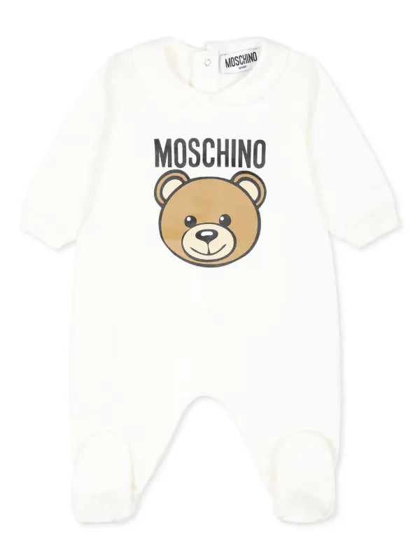 MOSCHINO KIDS WHITE BABYGROW W/GIFT BOX MUY086