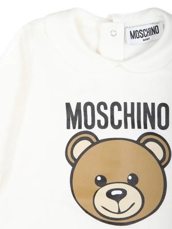 MOSCHINO KIDS WHITE BABYGROW W/GIFT BOX MUY086