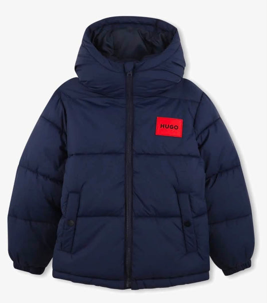 HUGO BOYS NAVY PUFFER JACKET G01254