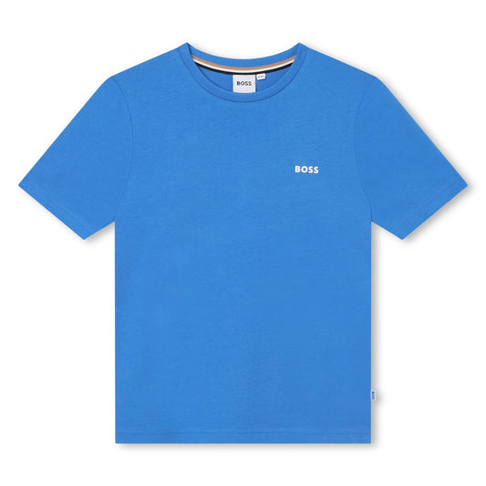 BOSS Boys Blue Logo T-Shirt J25O69