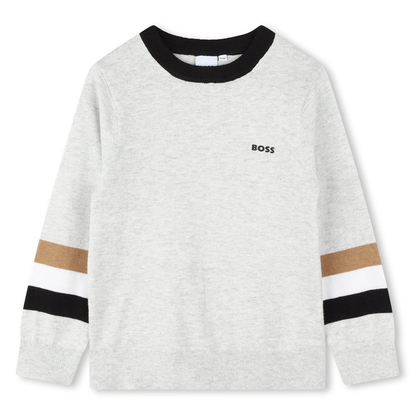 BOSS Boys Grey Logo Pullover