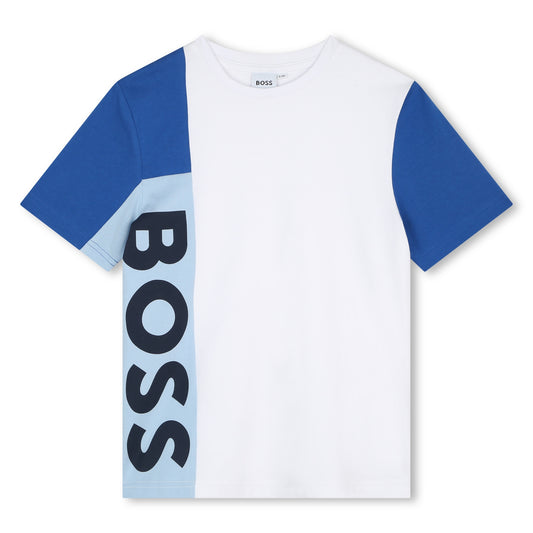BOSS BOYS  WHITE & BLUE T SHIRT  J50732