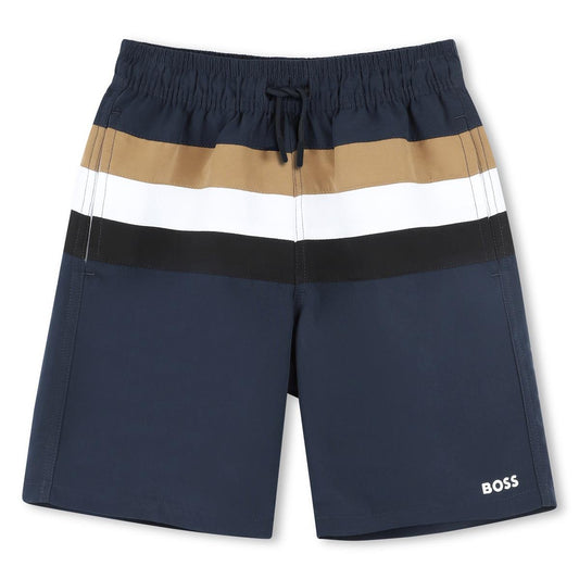 BOSS BOYS NAVY SWIM SHORTS J51975