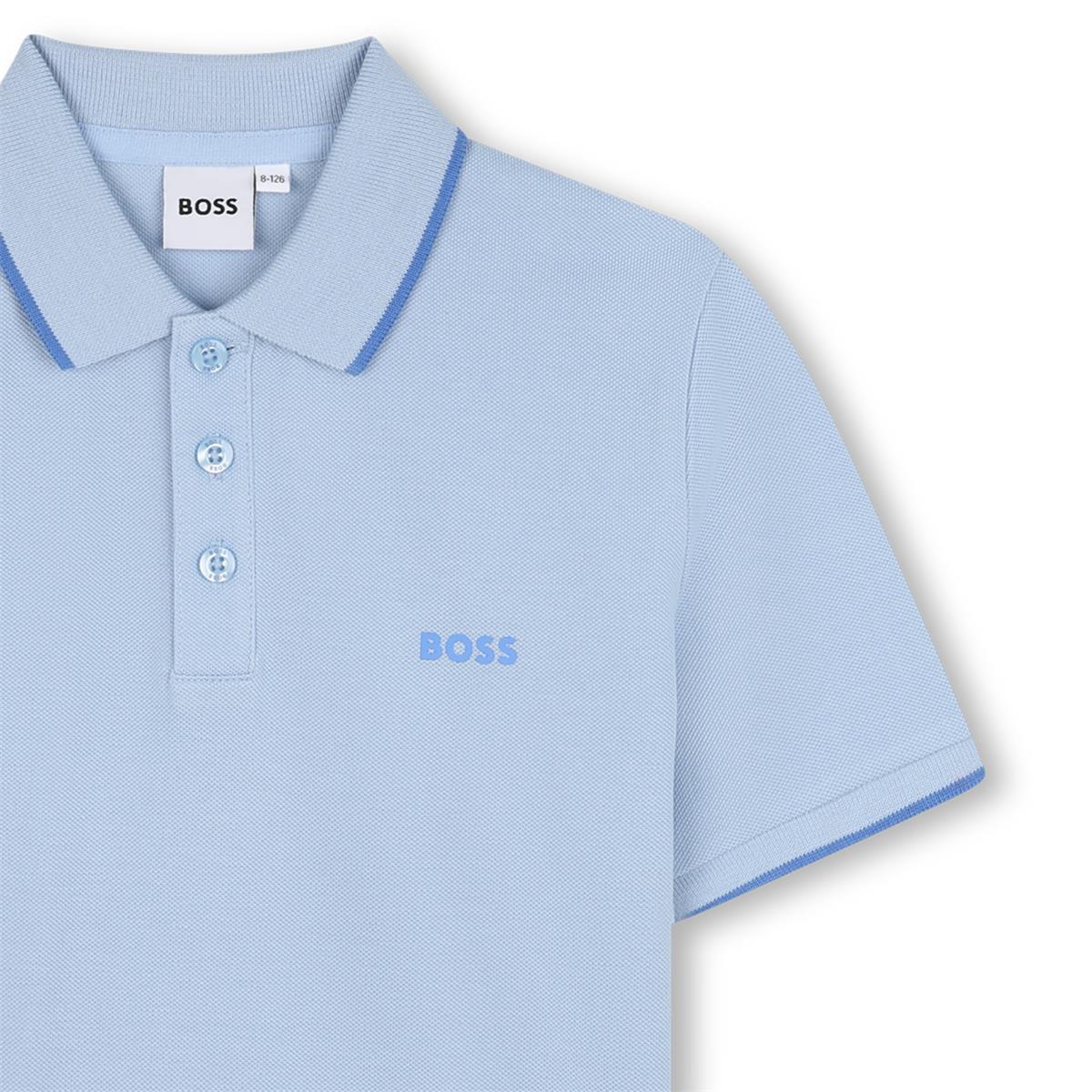 BOSS BOYS PALE  BLUE POLO SHIRT J52011