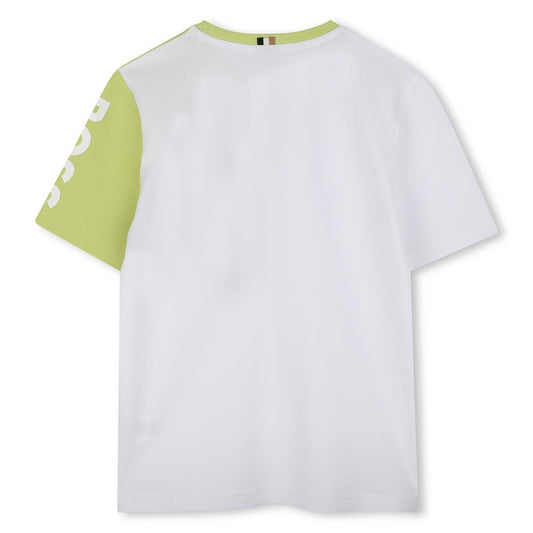 BOSS BOYS WHITE/GREEN T SHIRT J52040