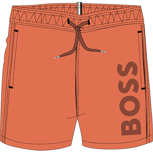 BOSS BABY/TODDLER BRICK RED SWIM SHORTS J52069