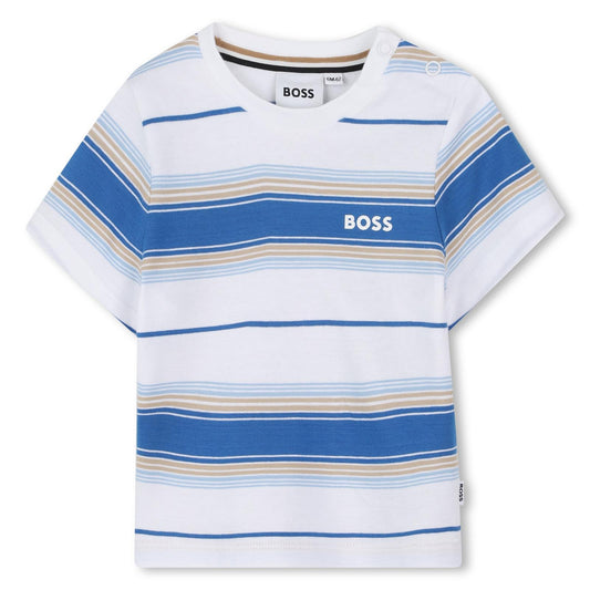 BOSS BABY/TODDLER STRIPED BLUE T SHIRT J52116