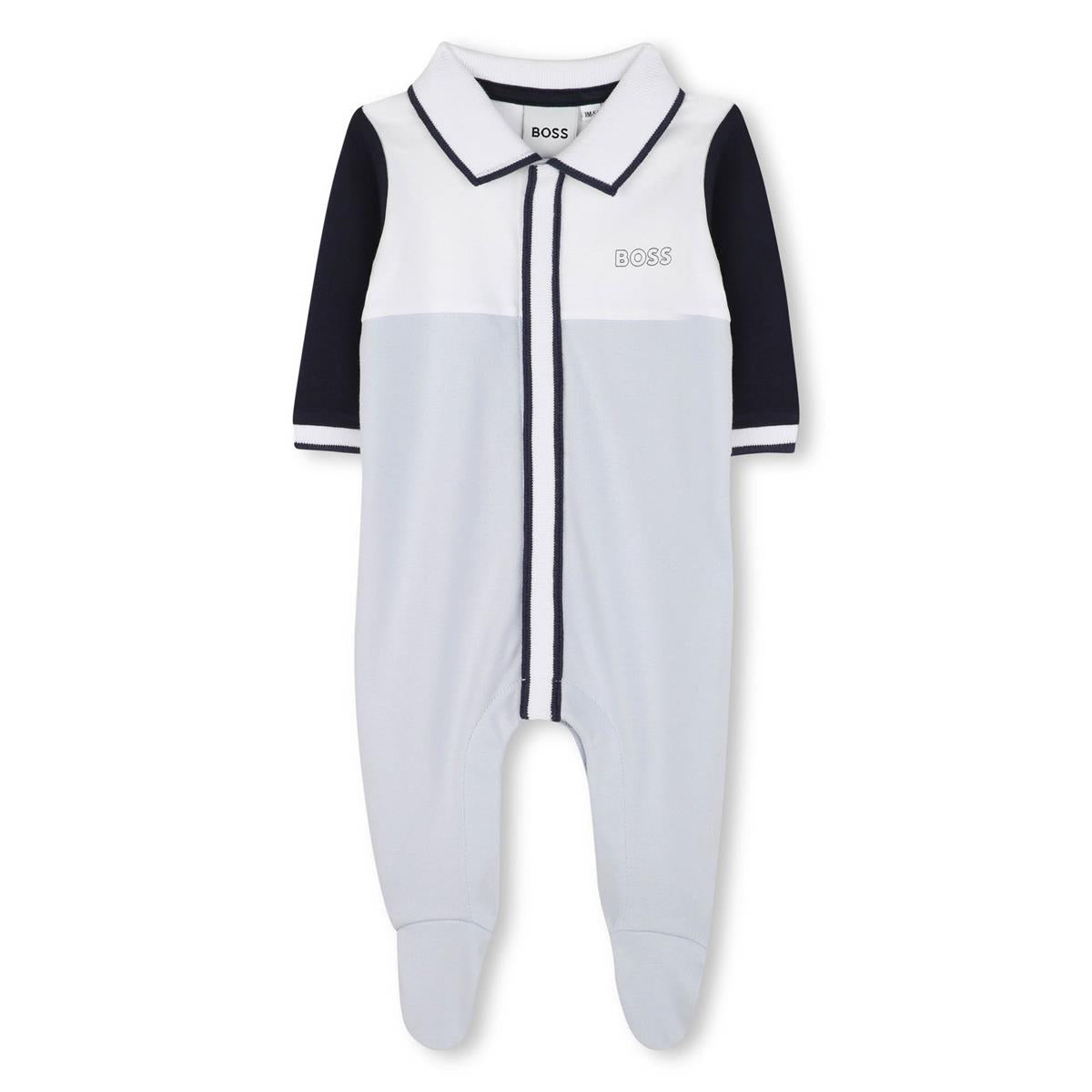 BOSS NEWBORN BABY BOY PALE BLUE BABYGROW J52200