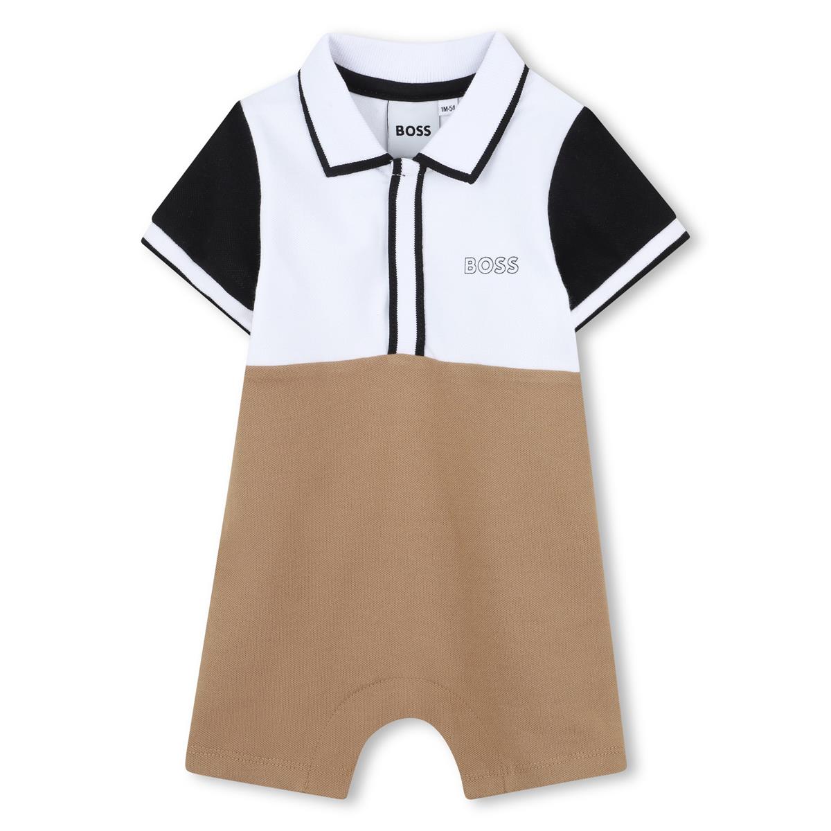 BOSS NEWBORN BEIGE BABY BOY ALL IN ONE J52207