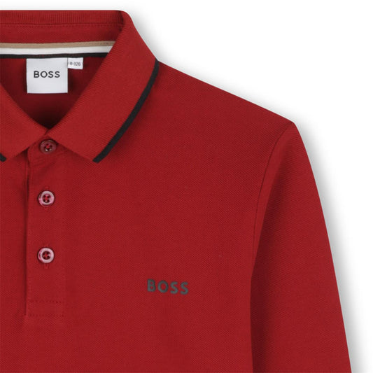 BOSS BOYS DARK RED POLO SHIRT J52330