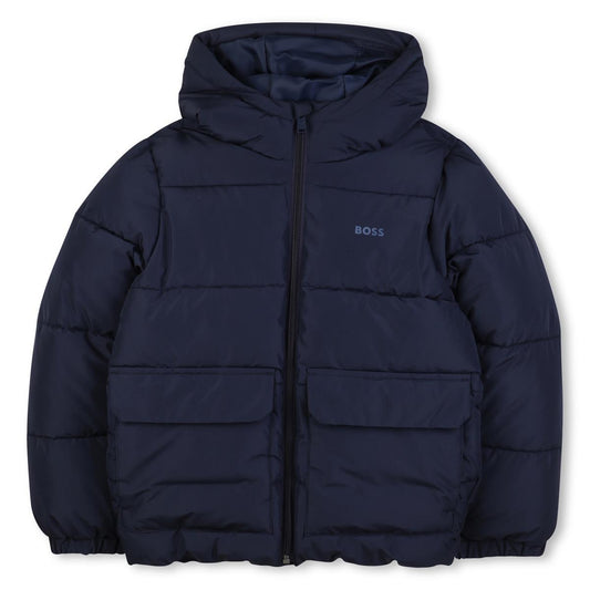 BOSS BOYS NAVY PUFFER JACKET J52396