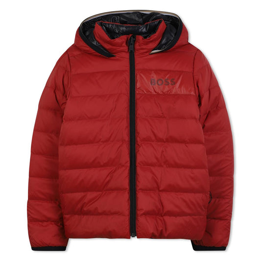 BOSS BOYS RED AND BLACK REVERSIBLE JACKET J52398