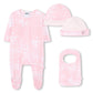 BOSS PINK BABY GIRL BABYGROW/HAT/BIB SET J52506