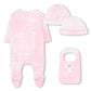 BOSS PINK BABY GIRL BABYGROW/HAT/BIB SET J52506
