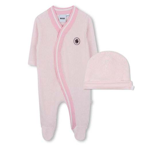 BOSS BABY GIRL BABYGROW +HAT J52508