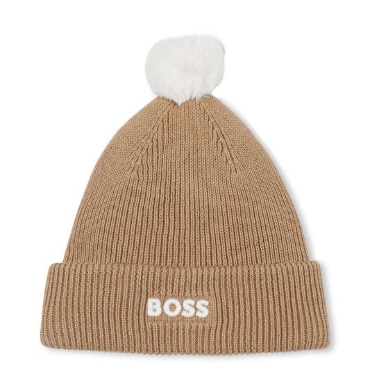 BOSS BEIGE BABY/TODDLER BEANIE HAT J52595