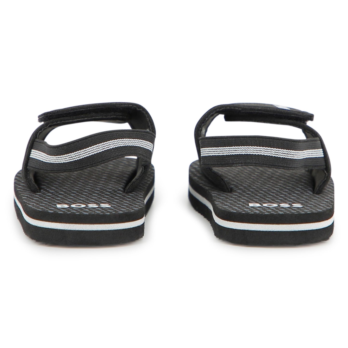 BOSS TODDLER/KID BLACK SLIDERS J52820