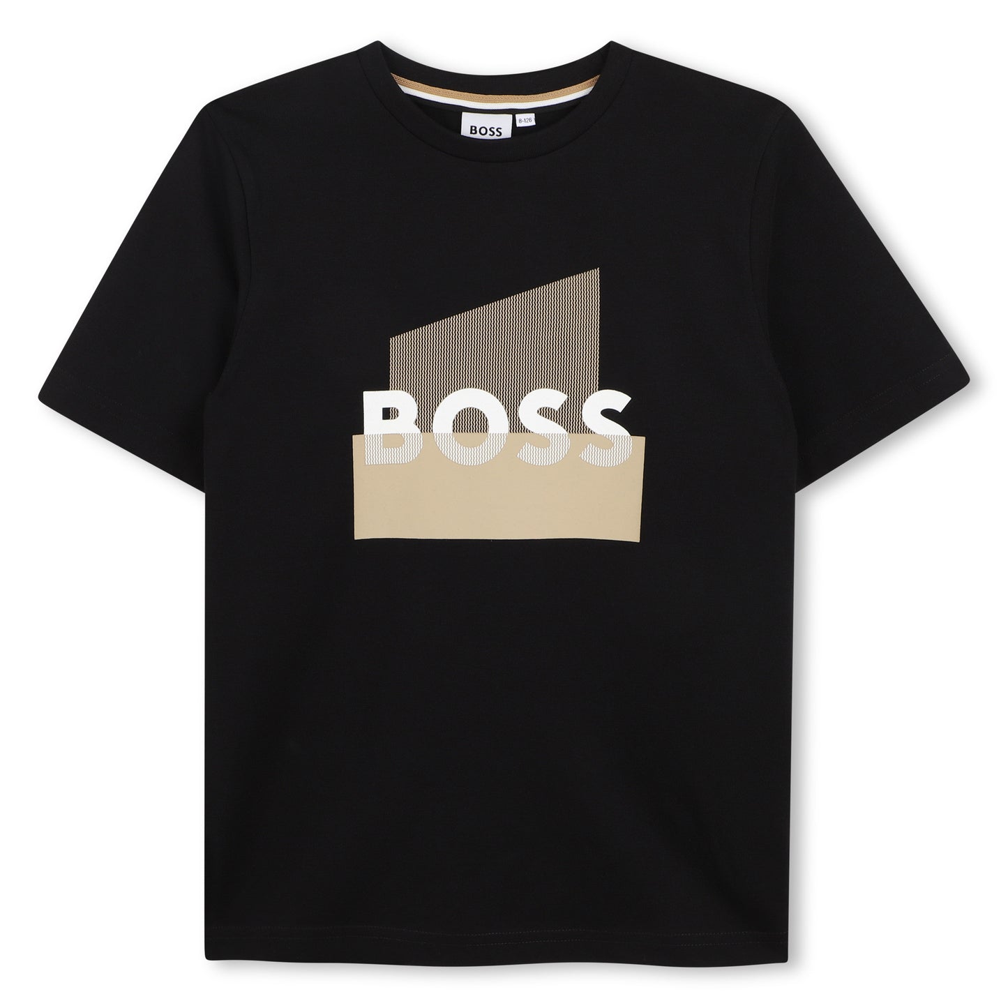 BOSS BOYS BLACK GRAPHIC T SHIRT J52978