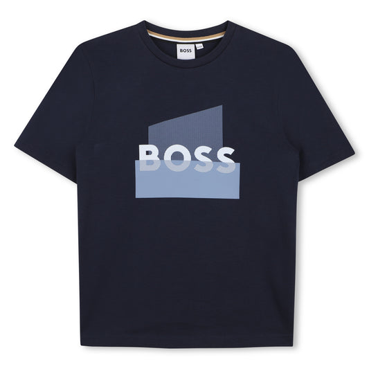 BOSS BOYS NAVY GRAPHIC T SHIRT J52978