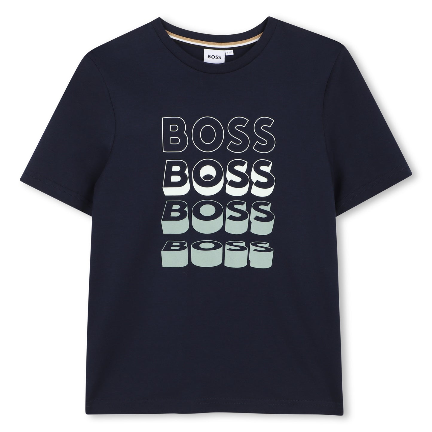 BOSS BOYS NAVY REPEAT LOGO T SHIRT J52982