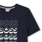 BOSS BOYS NAVY REPEAT LOGO T SHIRT J52982