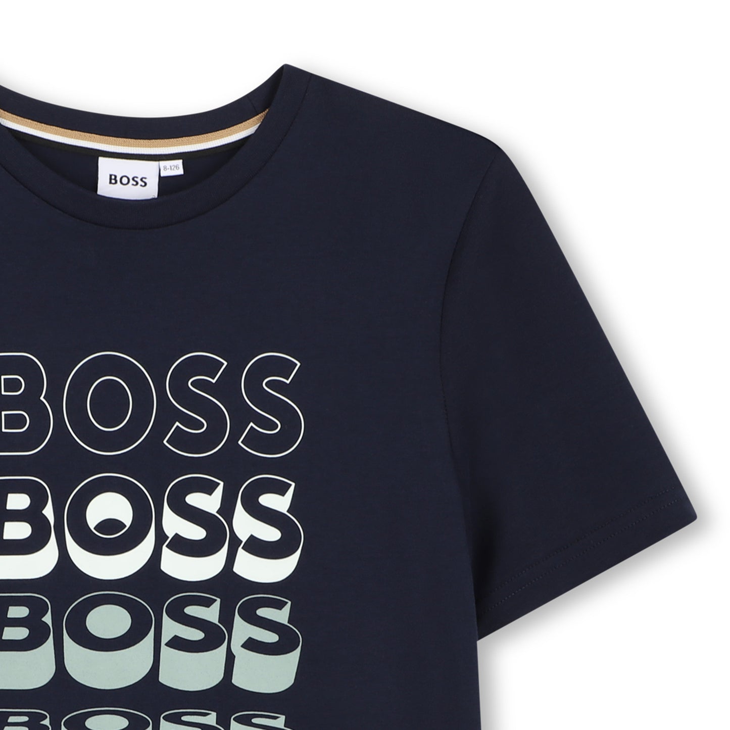 BOSS BOYS NAVY REPEAT LOGO T SHIRT J52982