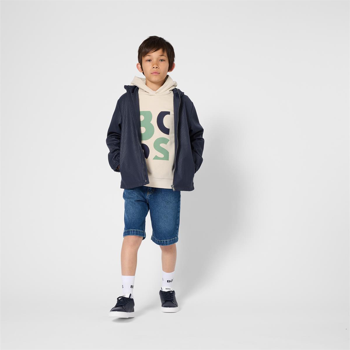 BOSS BOYS NAVY HOODED WINDBREAKER J52997