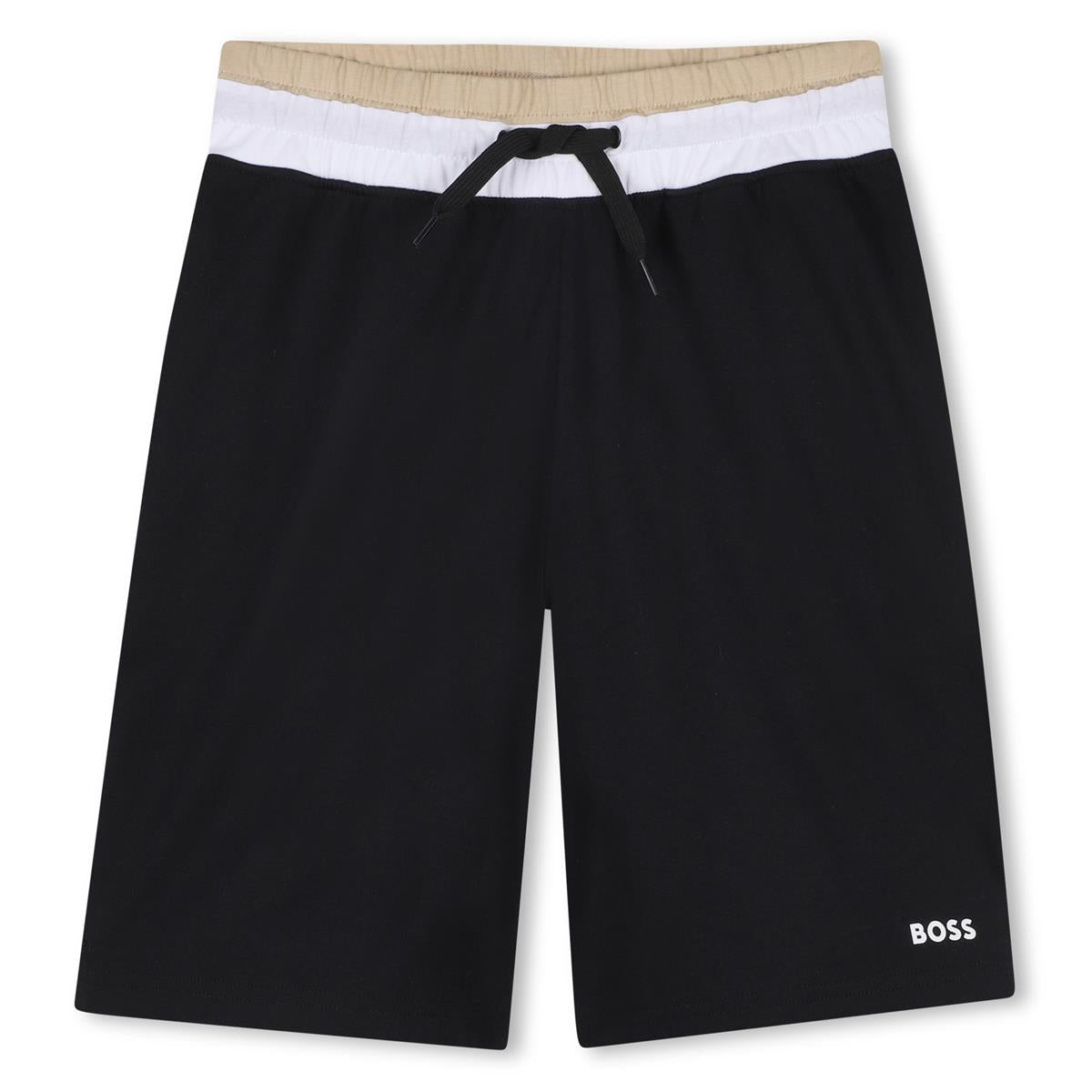 BOSS BOYS BLACK BERMUDA SHORTS SET J53006