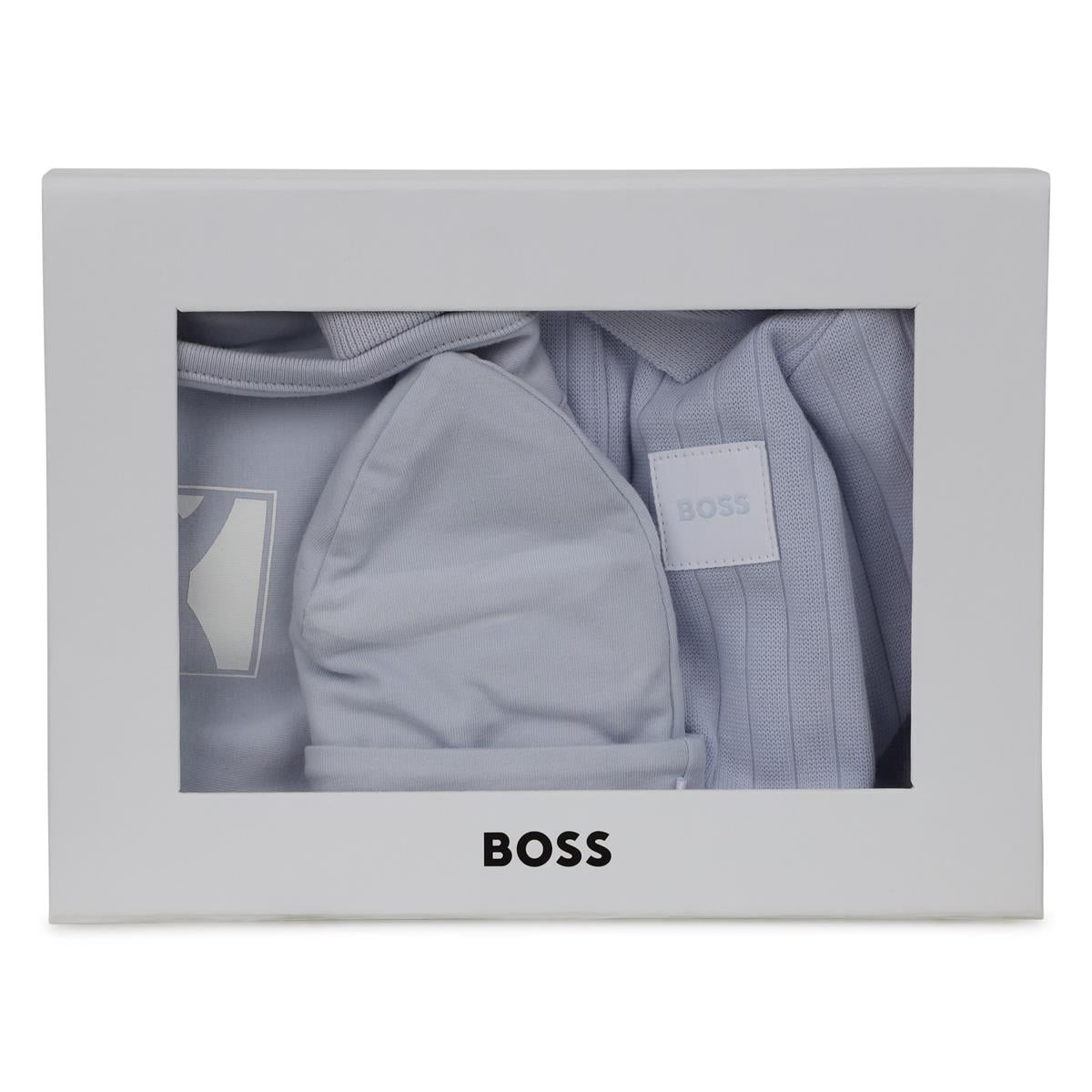 BOSS BABY PALE BLUE GIFT BOX BABYGROW + HAT J53044