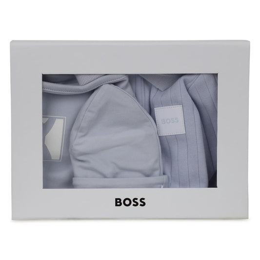 BOSS BABY PALE BLUE GIFT BOX BABYGROW + HAT J53044
