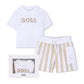 BOSS BABY BOY STONE T SHIRT & SHORTS SET J53048