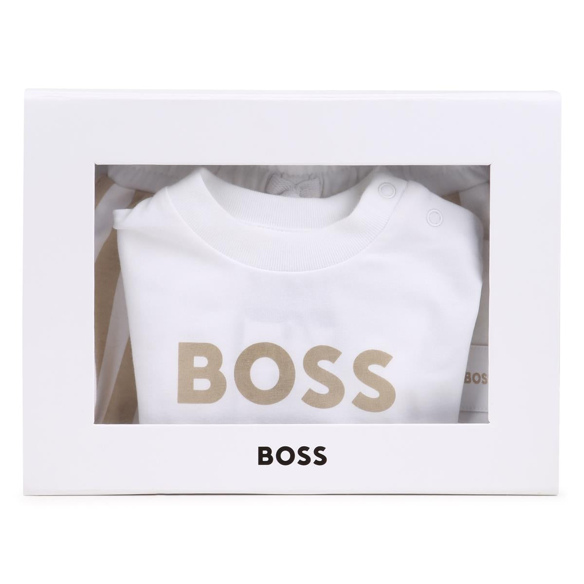 BOSS BABY BOY STONE T SHIRT & SHORTS SET J53048