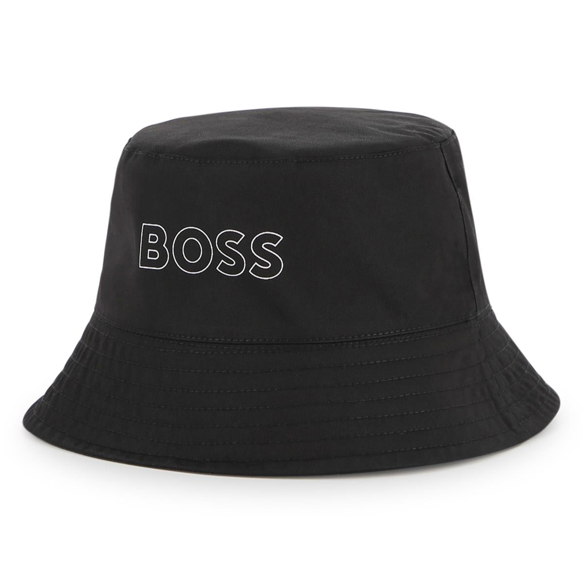 BOSS BOYS BLACK REVERSIBLE BUCKET HAT J53113