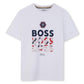 BOSS BOYS WHITE ENGLAND LOGO T SHIRT J53253